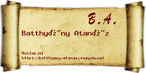 Batthyány Atanáz névjegykártya